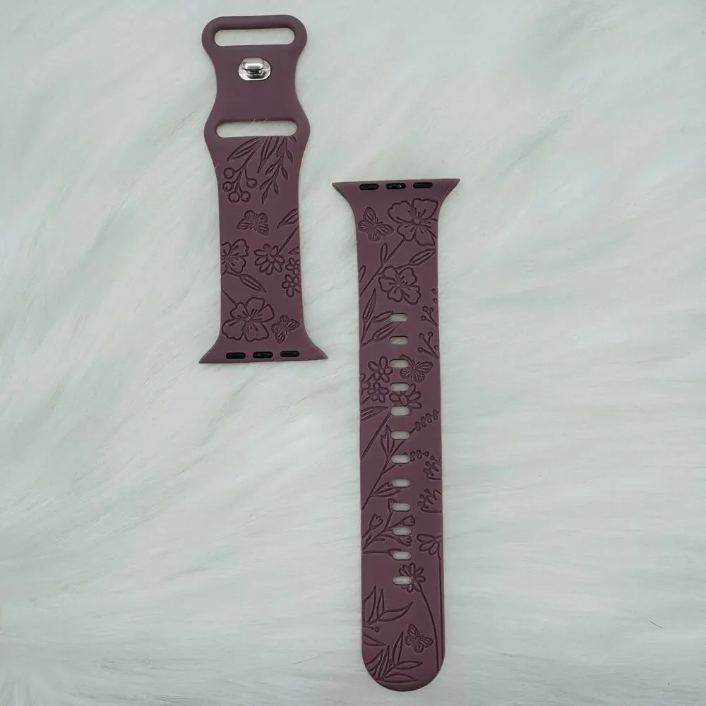 New Floral Design Apple Watch Bands 38mm 40mm 41mm in Violet